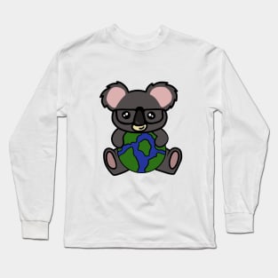 Cute Koala Bear, Earth Day Environmental Awareness Long Sleeve T-Shirt